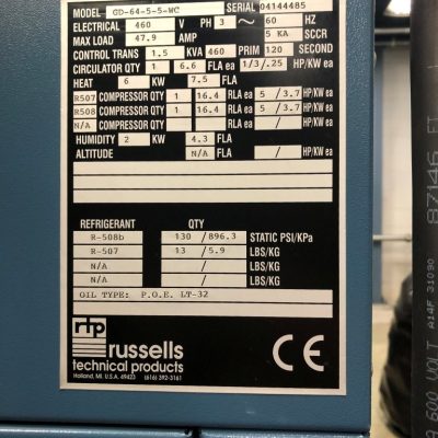 Russells Model GD-64-5-5-WC Environmental Chamber