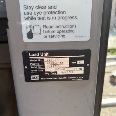 MTS MODEL 318.10 Fatigue Load Frame