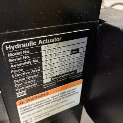 5.5KIP MTS Model 858 Table Top Fatigue