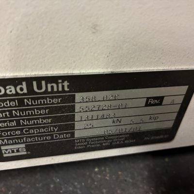 5.5KIP MTS Model 858 Table Top Fatigue