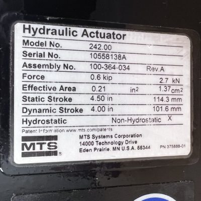 MTS 242.00 hydraulic actuator