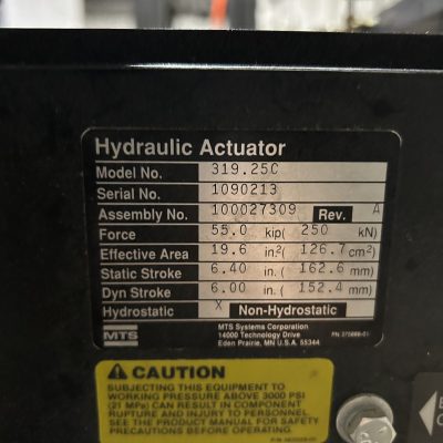 55KIP (250kN) MTS 809 Axial-Torsional Fatigue Frame