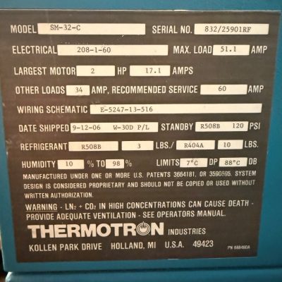 Thermotron Model SM-32C Environmental Chamber