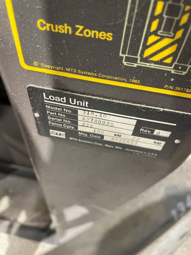 100kN MTS MODEL 318.10 Fatigue Load Frame