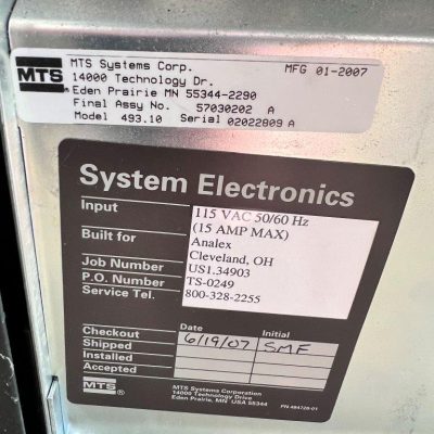 MTS FlexTest GT Model 493.10 Test System Controller