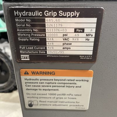 MTS 685.60 10,000 PSI Grip Control Unit