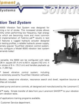 Lansmont 6000 Servo Hydraulic Vibration System